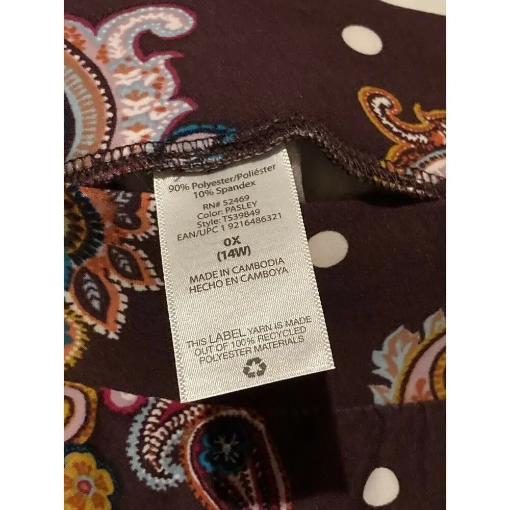 TERRA & SKY Womens Plus 0X ~ 14W Paisley Print Max Skirt Pockets Soft Material - Picture 3 of 5